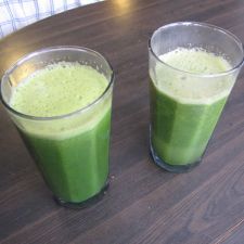 Two green juice recipes.